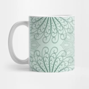 Blue-Green Abstract Mandala Pattern Mug